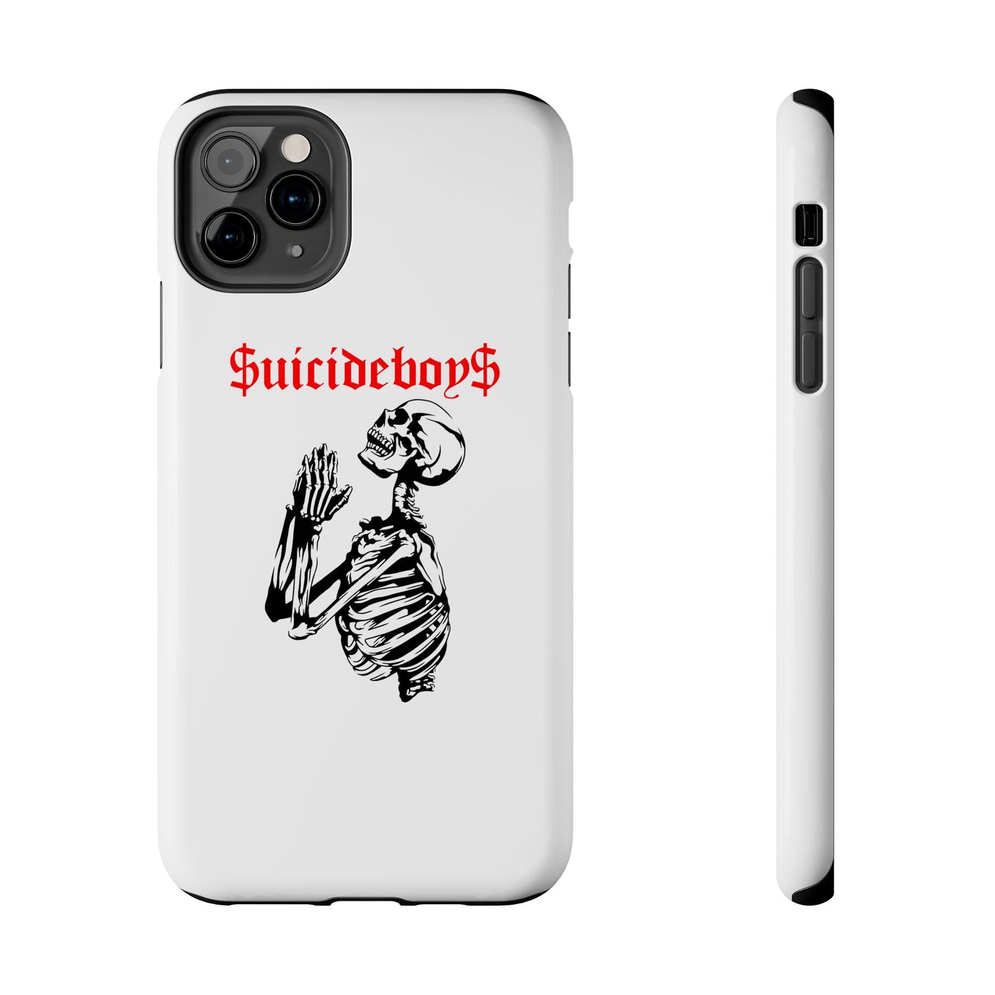 White Praying Skeleton Tough Phone Case