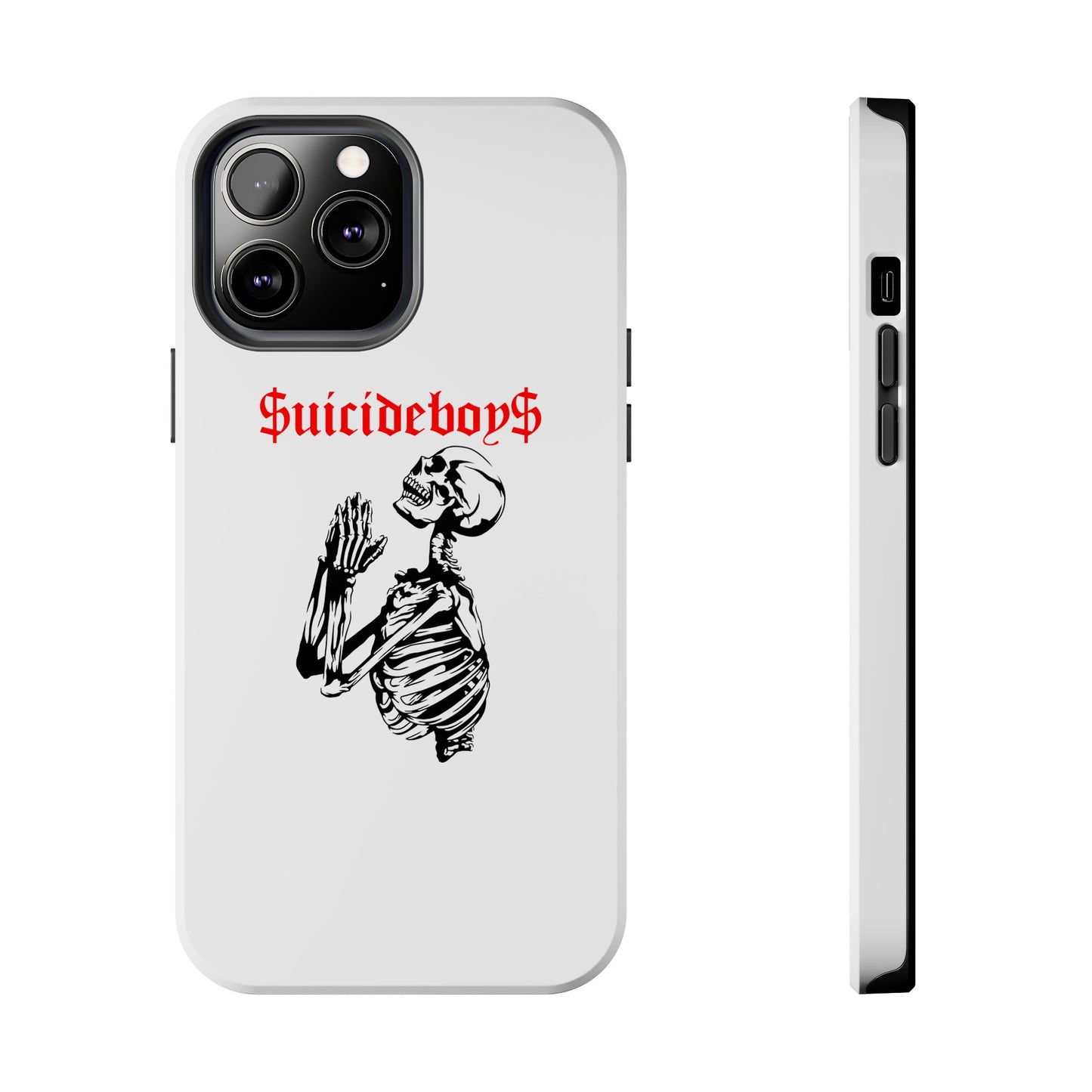 White Praying Skeleton Tough Phone Case