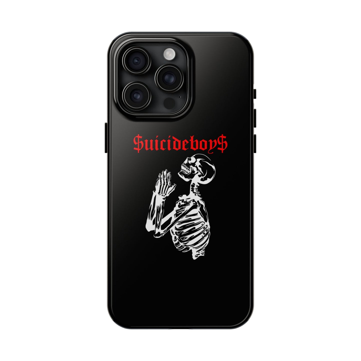 Black Praying Skeleton Tough Phone Case