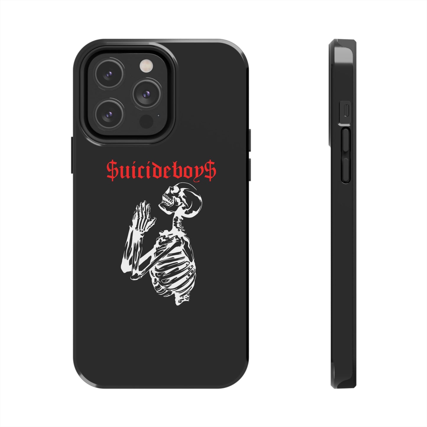 Black Praying Skeleton Tough Phone Case