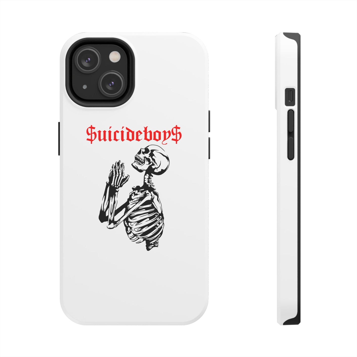 White Praying Skeleton Tough Phone Case