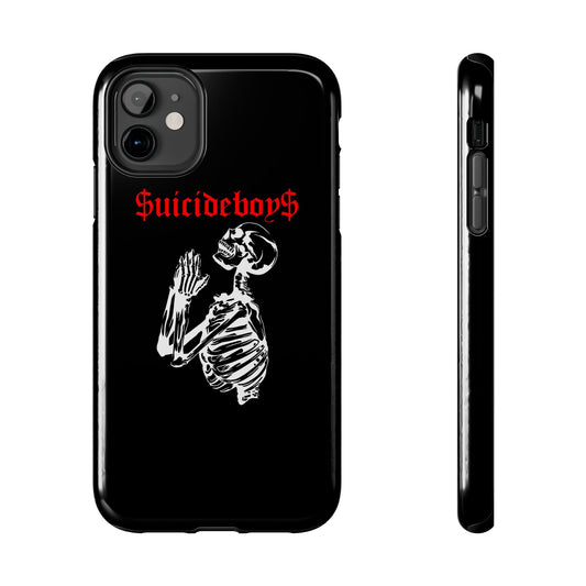 Black Praying Skeleton Tough Phone Case