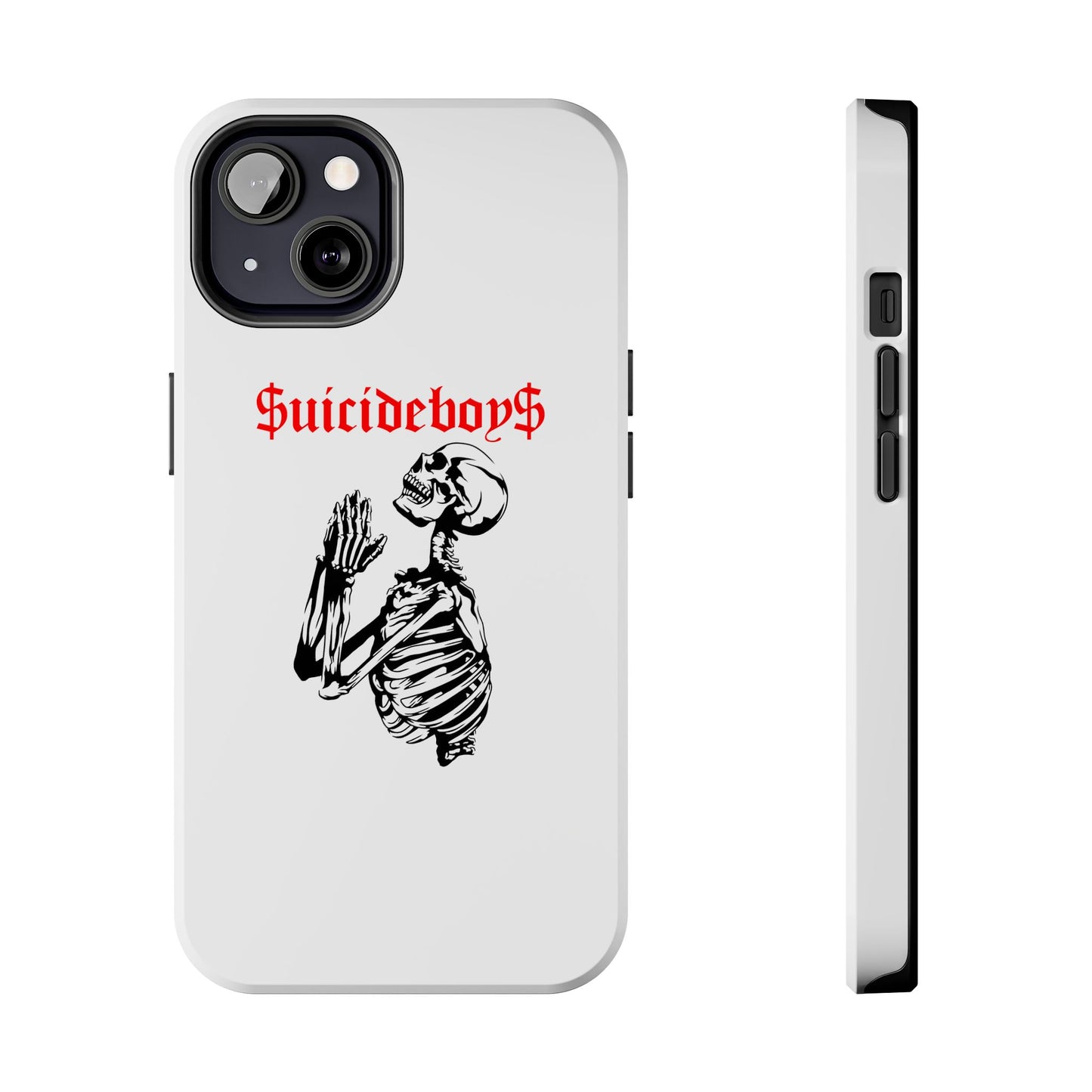 White Praying Skeleton Tough Phone Case