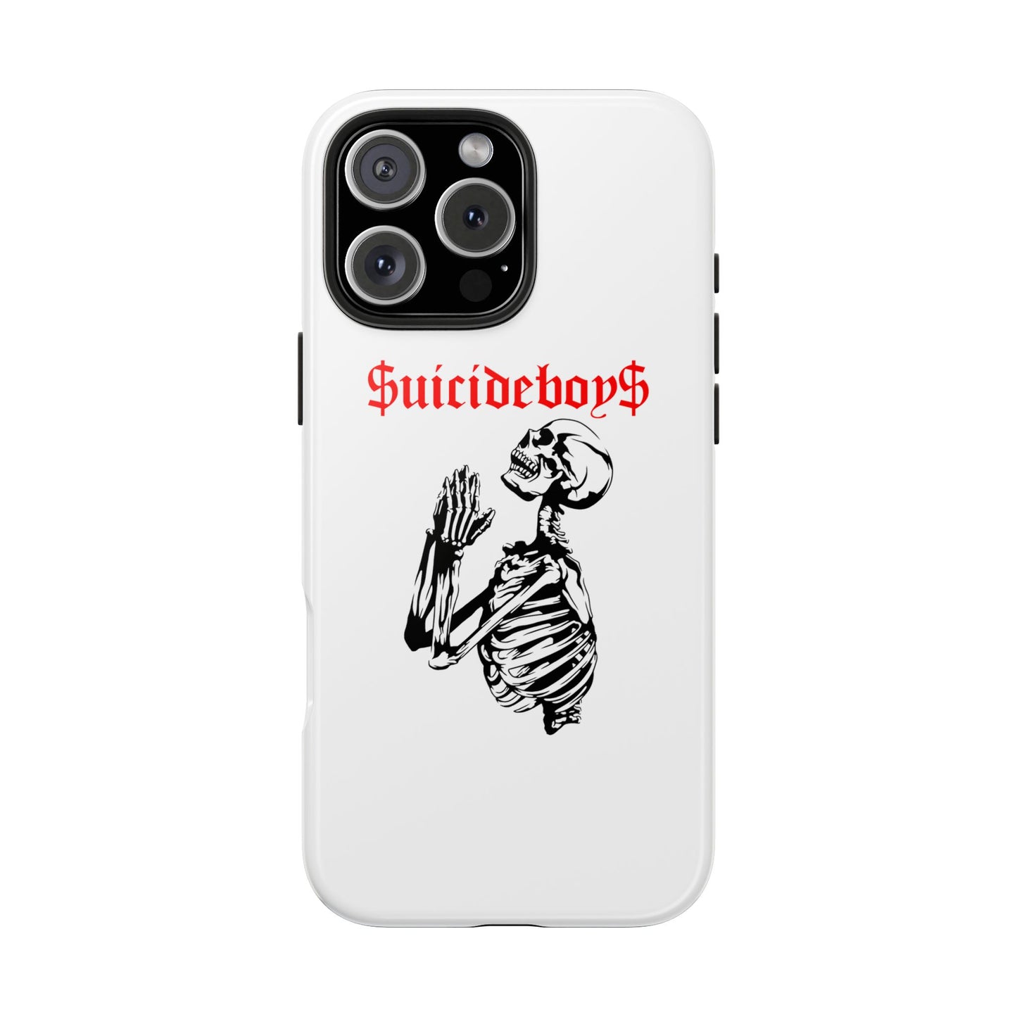 White Praying Skeleton Tough Phone Case