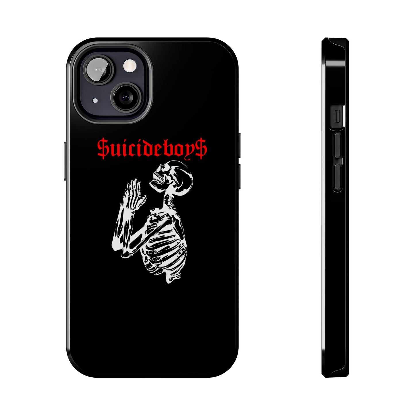 Black Praying Skeleton Tough Phone Case