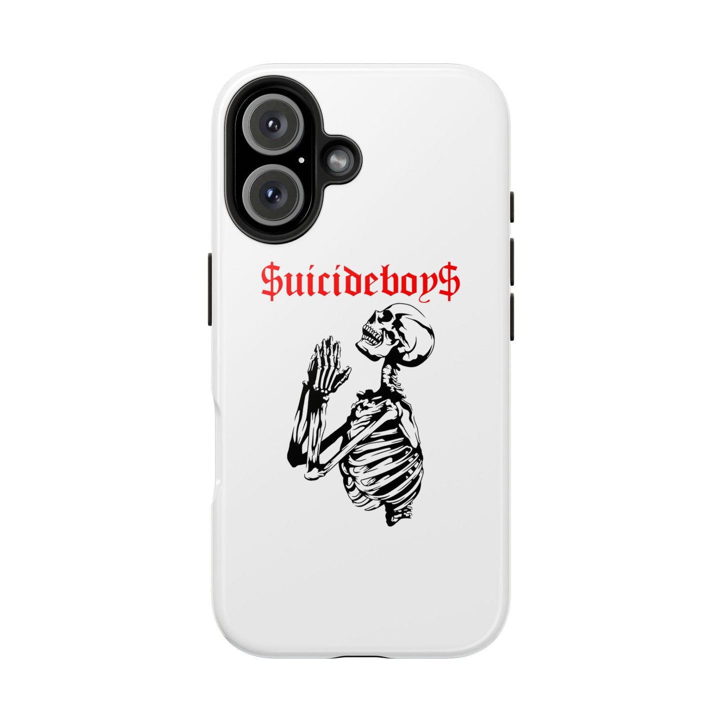 White Praying Skeleton Tough Phone Case