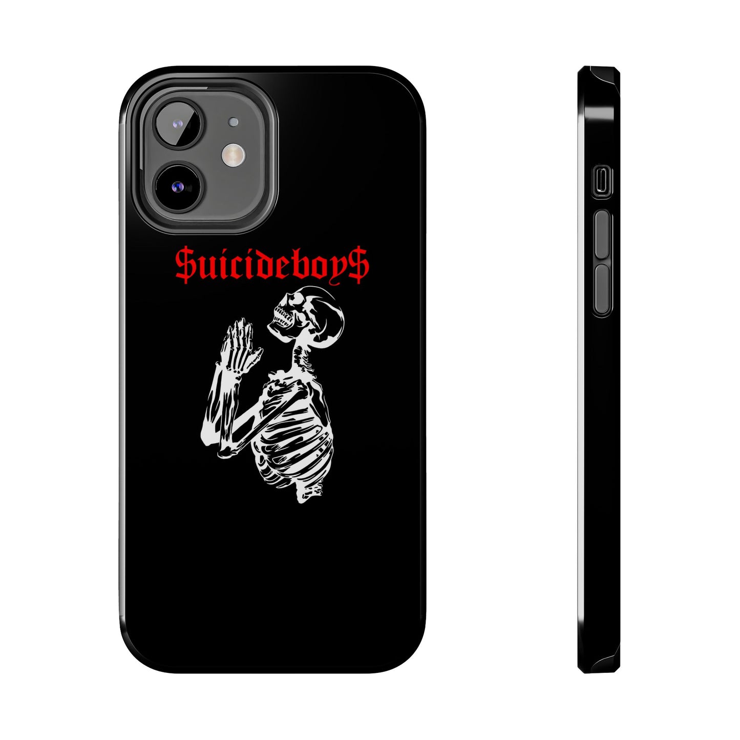 Black Praying Skeleton Tough Phone Case