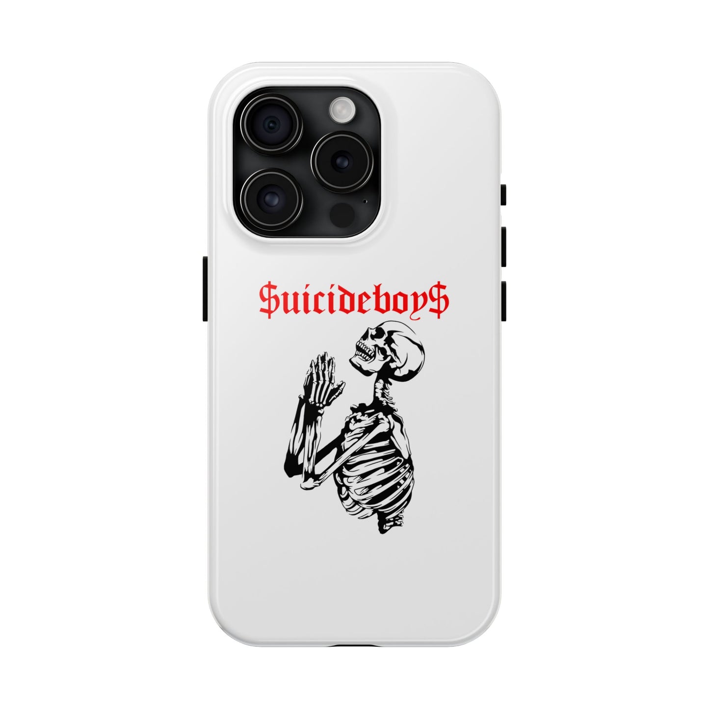 White Praying Skeleton Tough Phone Case