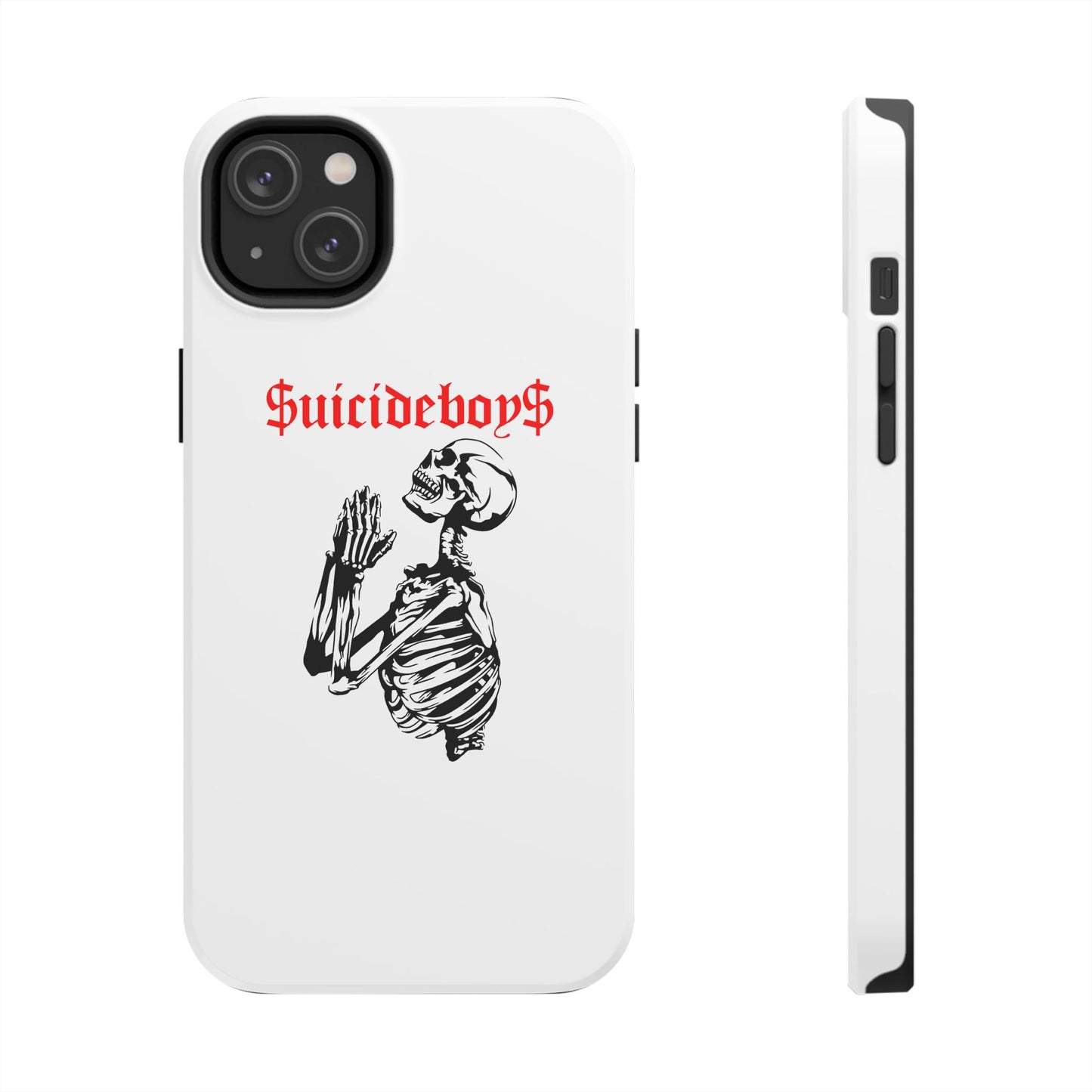 White Praying Skeleton Tough Phone Case