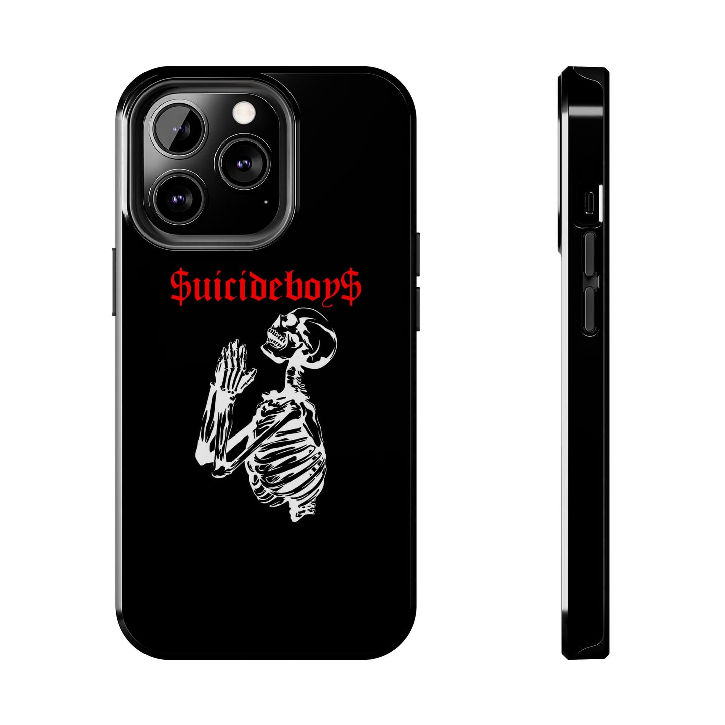 Black Praying Skeleton Tough Phone Case