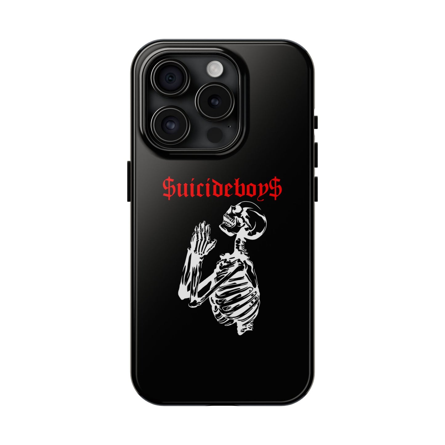 Black Praying Skeleton Tough Phone Case