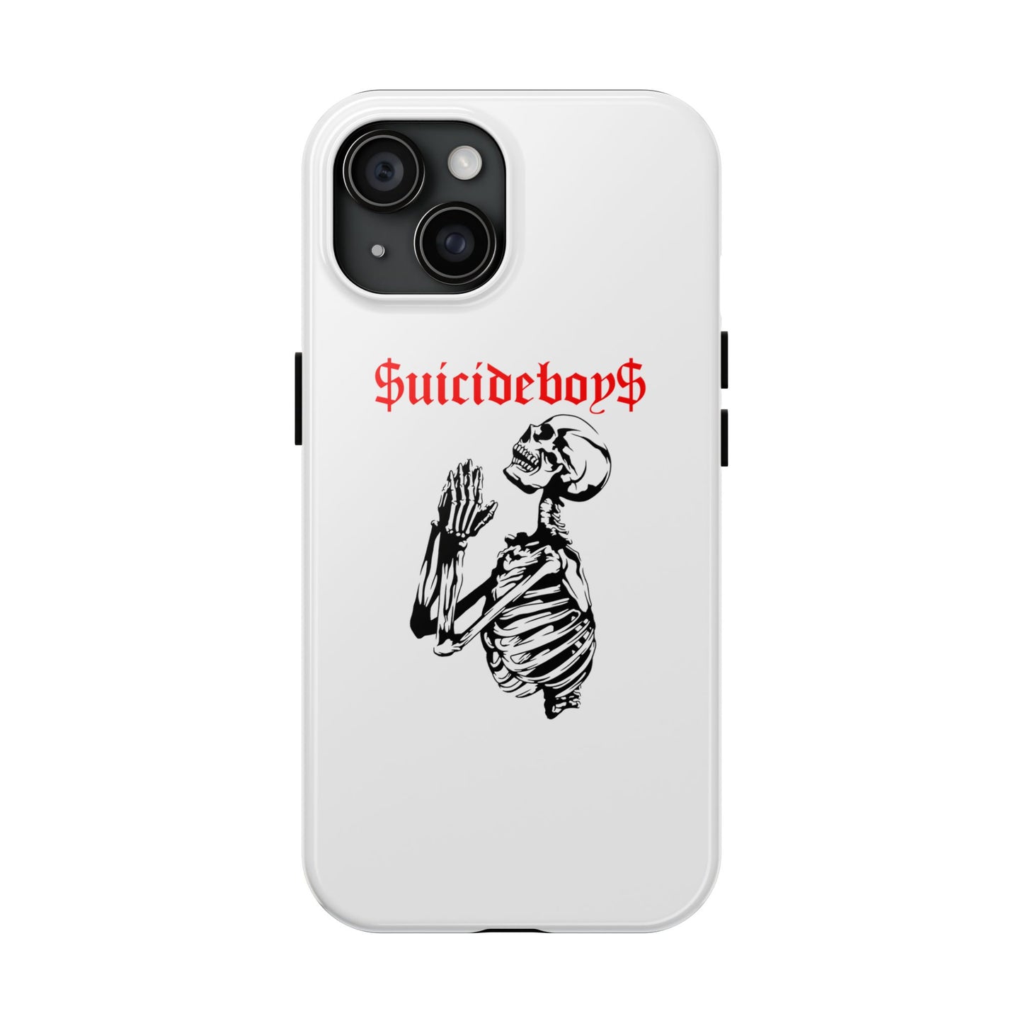 White Praying Skeleton Tough Phone Case