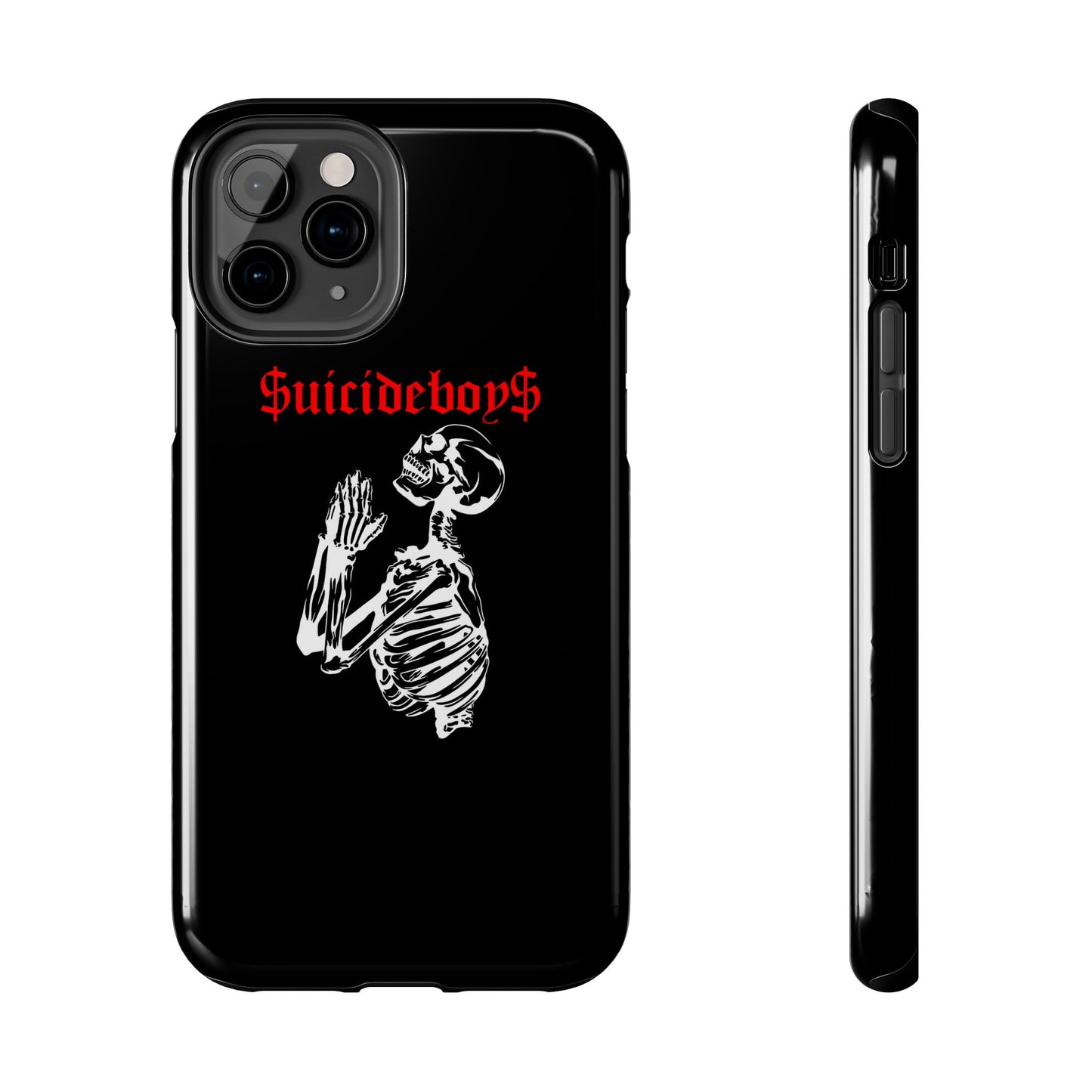 Black Praying Skeleton Tough Phone Case