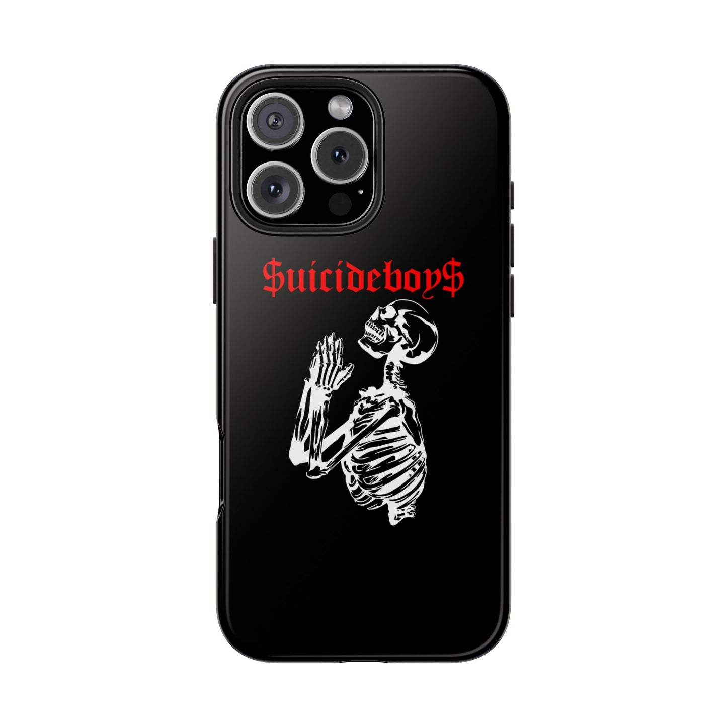 Black Praying Skeleton Tough Phone Case