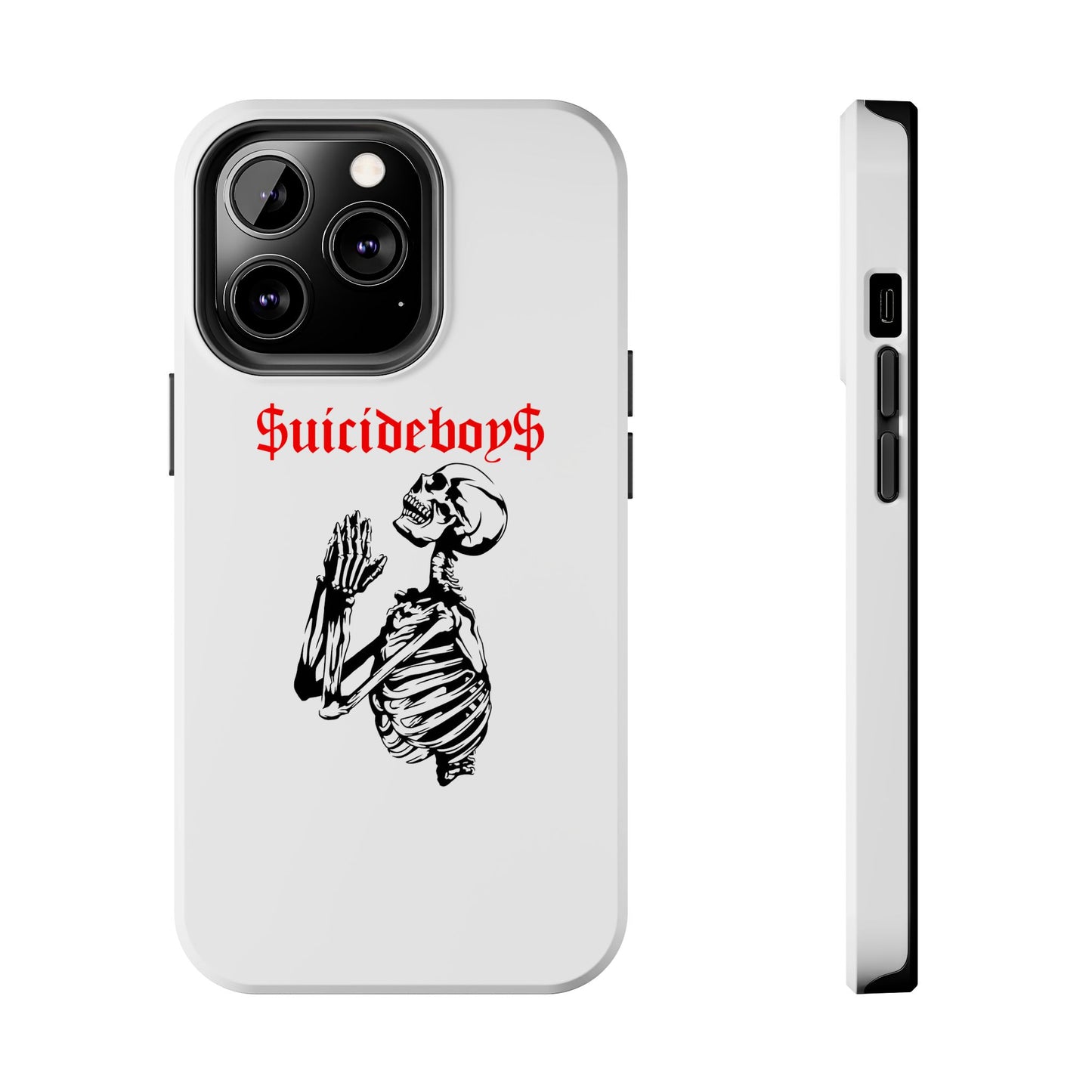 White Praying Skeleton Tough Phone Case