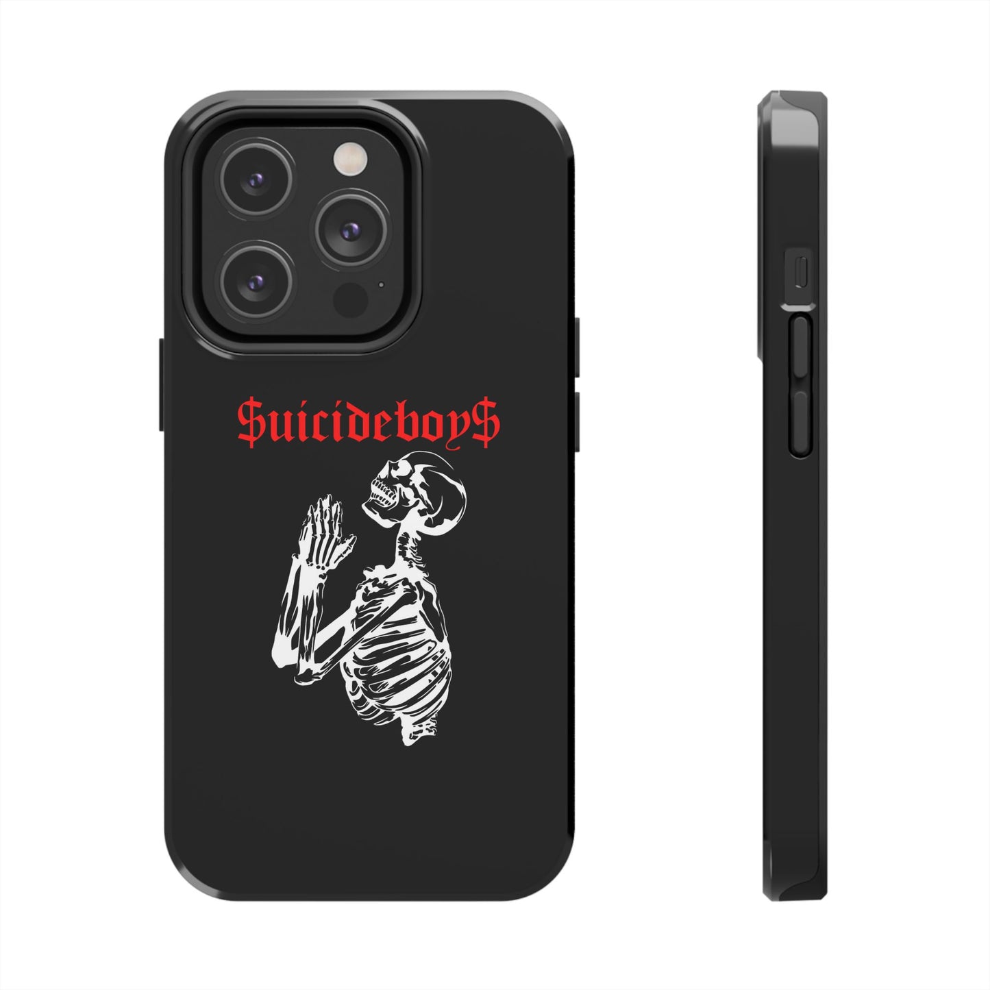 Black Praying Skeleton Tough Phone Case