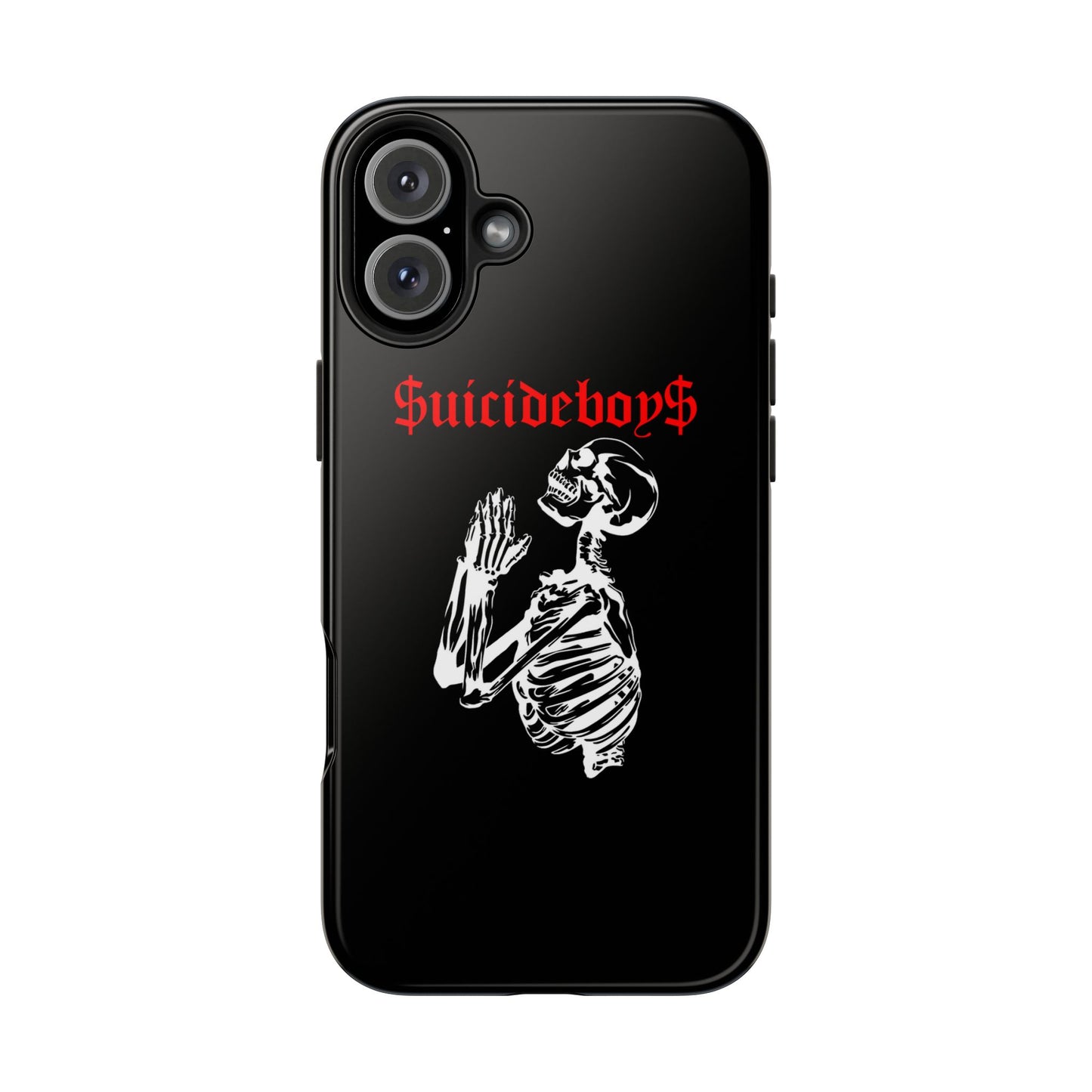 Black Praying Skeleton Tough Phone Case