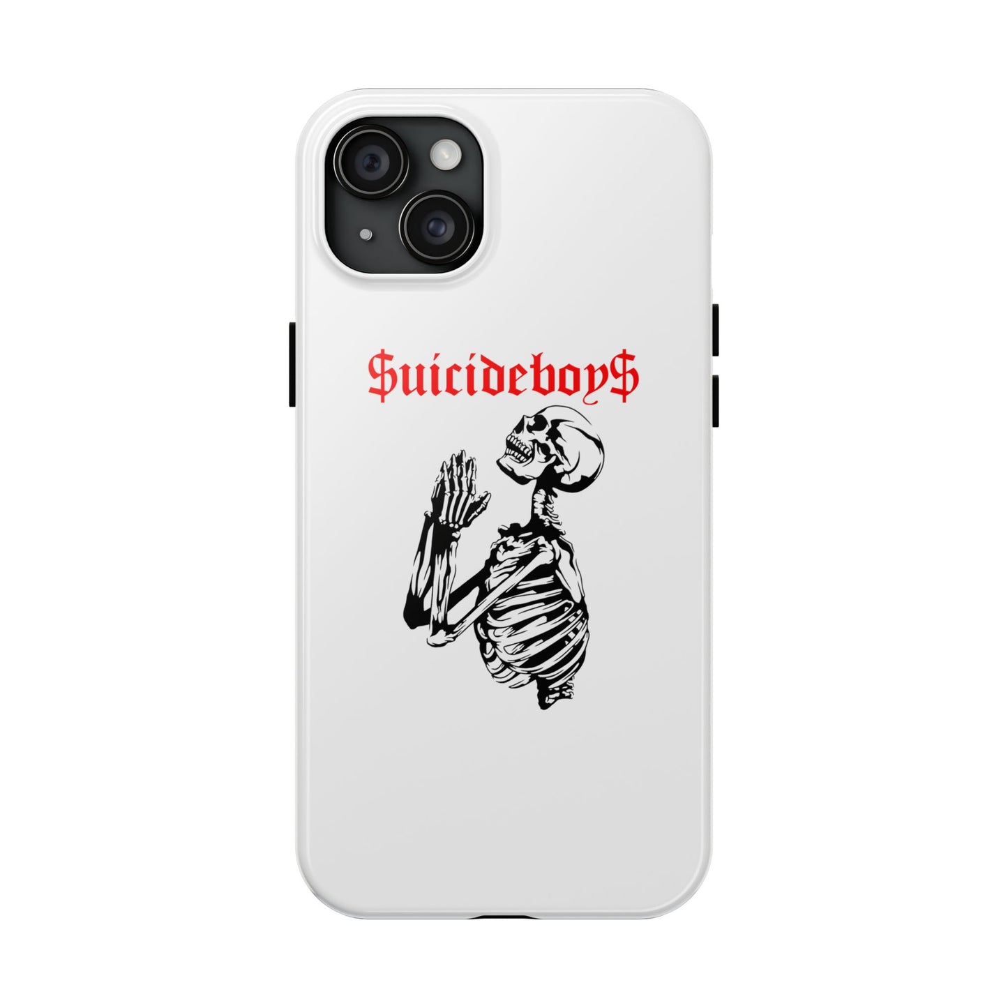 White Praying Skeleton Tough Phone Case