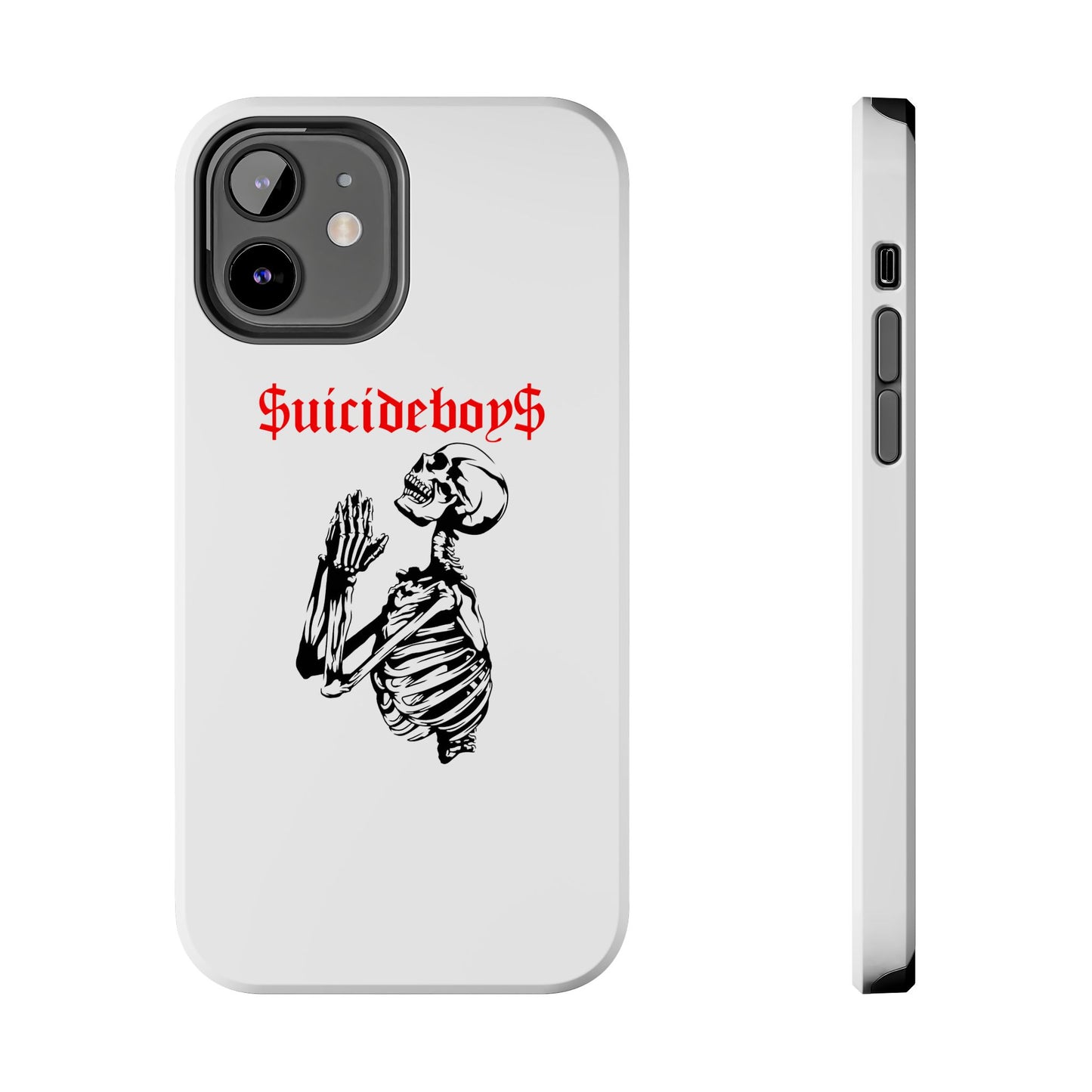 White Praying Skeleton Tough Phone Case