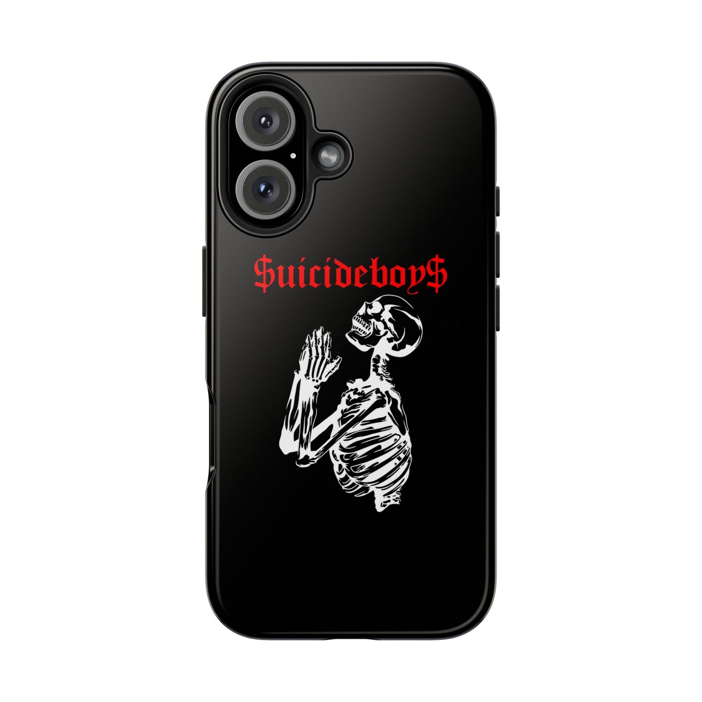 Black Praying Skeleton Tough Phone Case