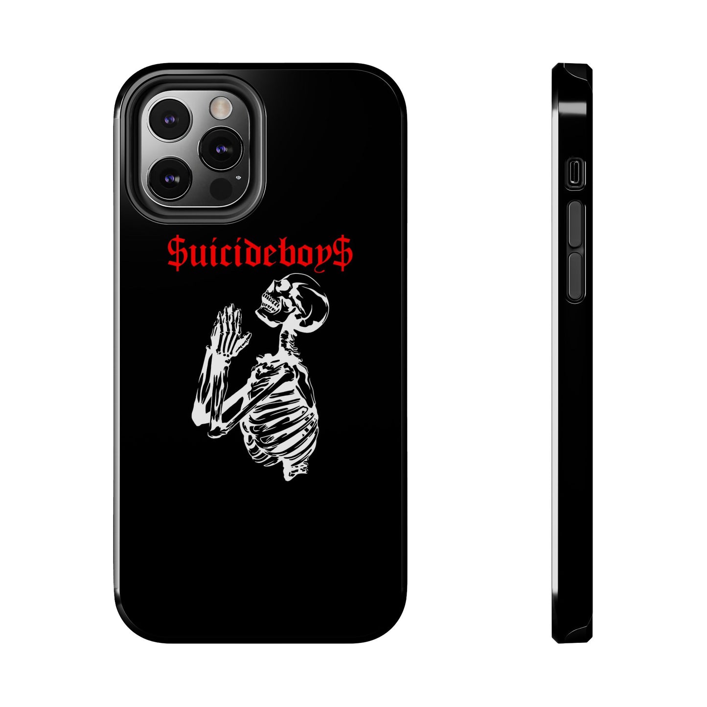 Black Praying Skeleton Tough Phone Case