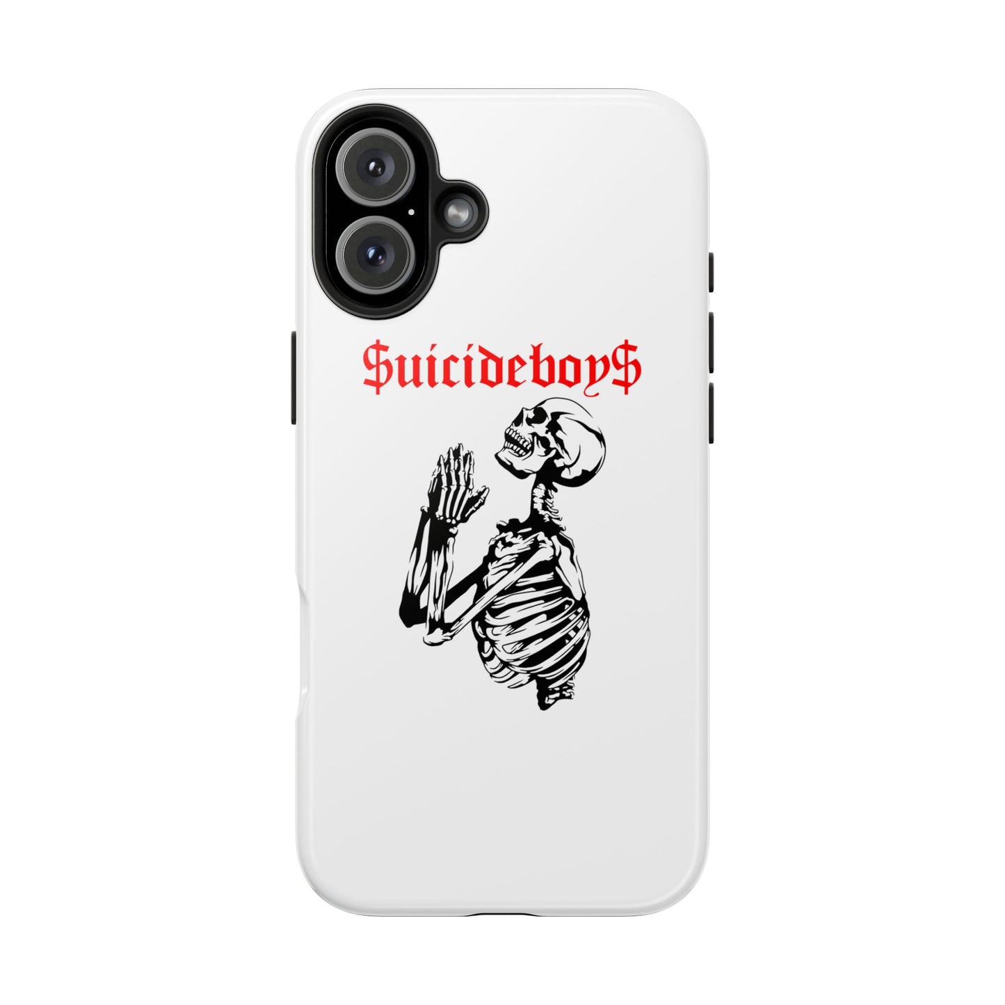 White Praying Skeleton Tough Phone Case