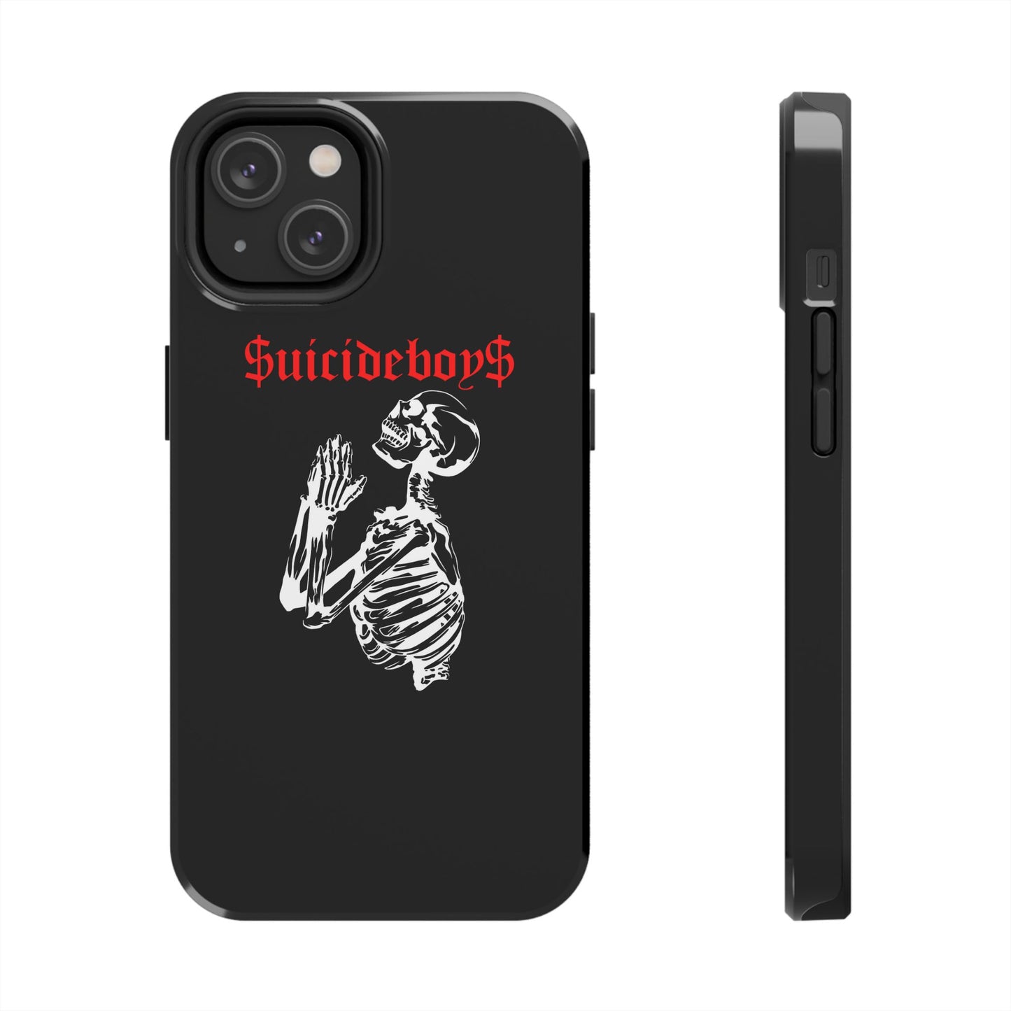 Black Praying Skeleton Tough Phone Case