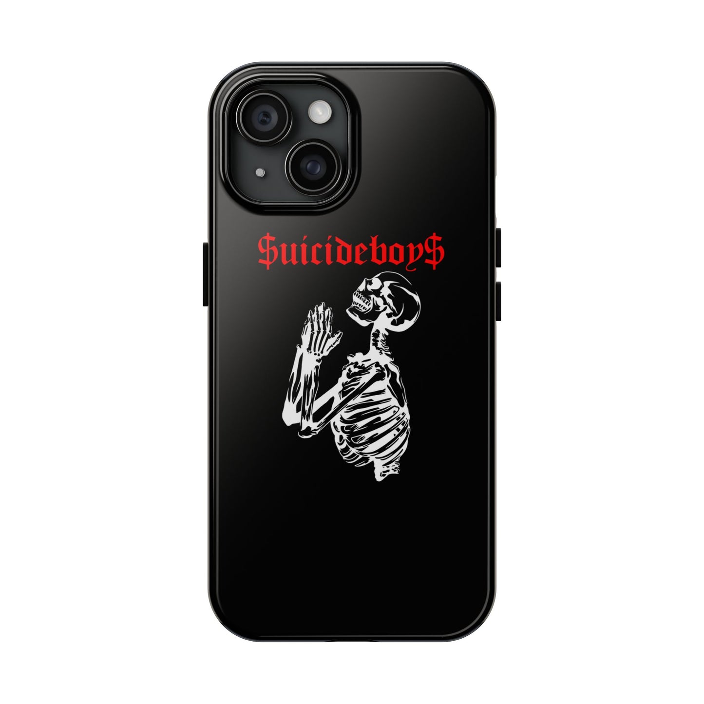 Black Praying Skeleton Tough Phone Case