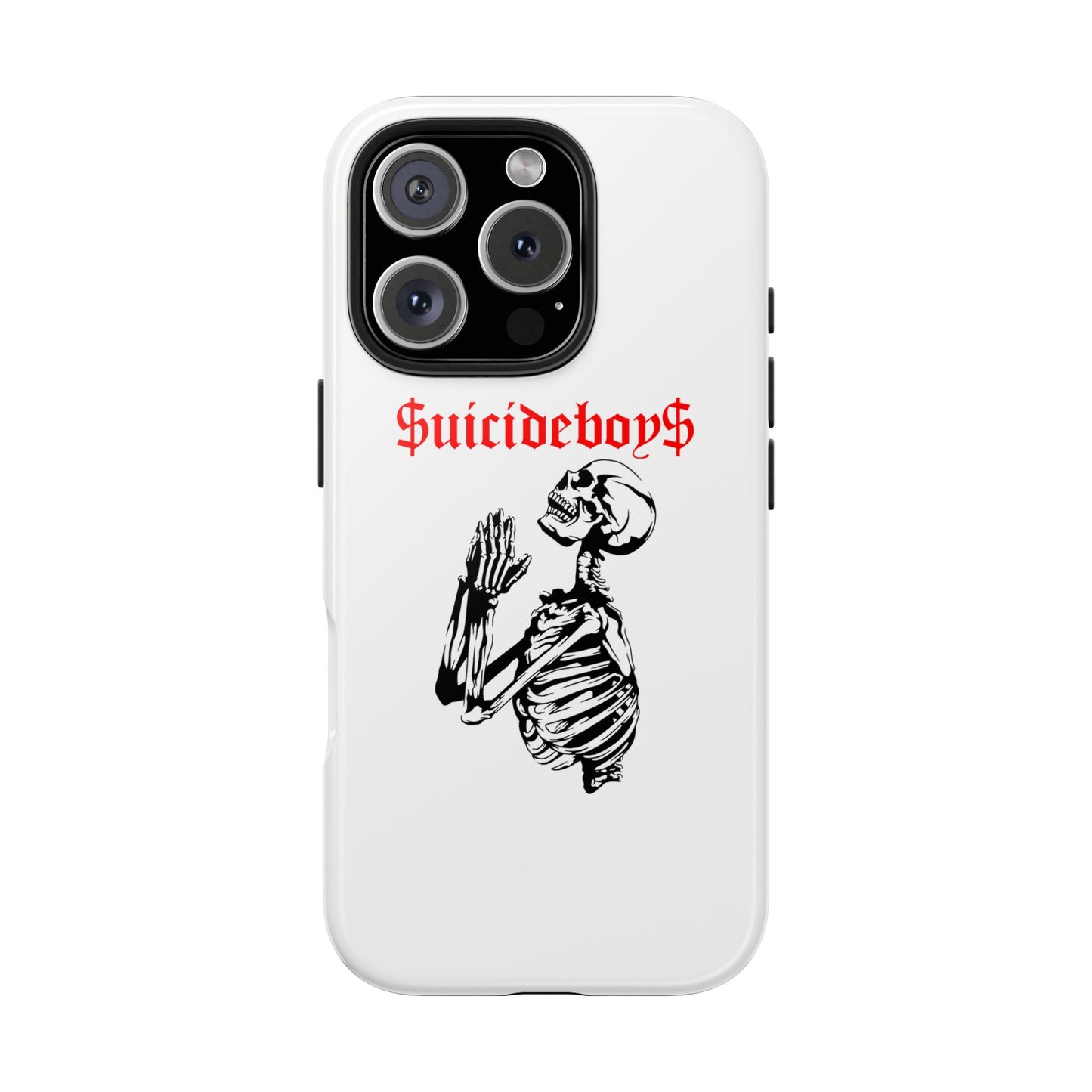 White Praying Skeleton Tough Phone Case