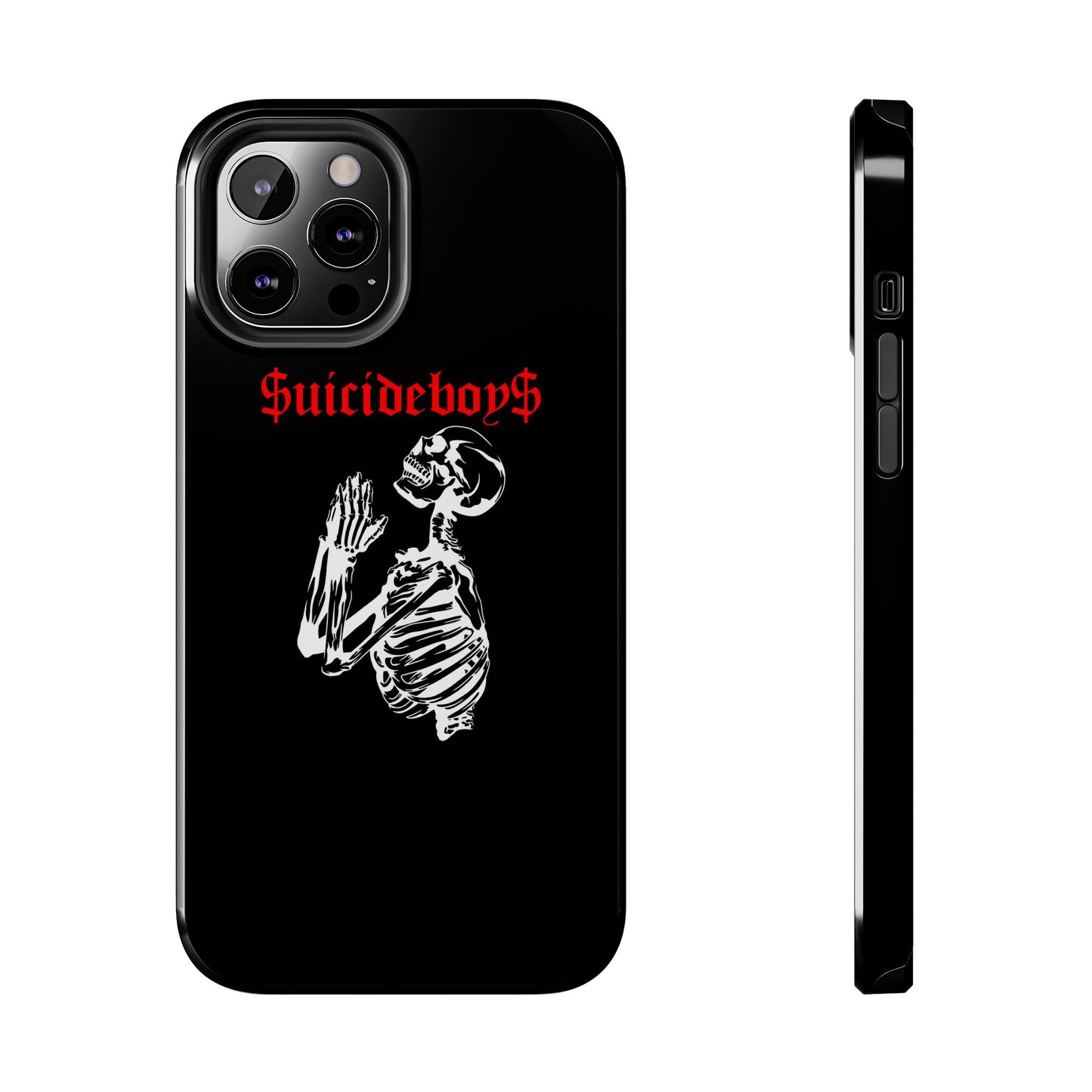 Black Praying Skeleton Tough Phone Case