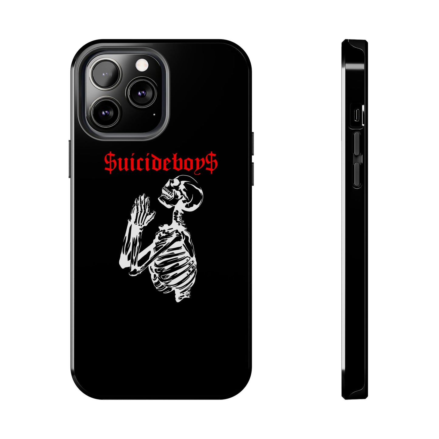 Black Praying Skeleton Tough Phone Case